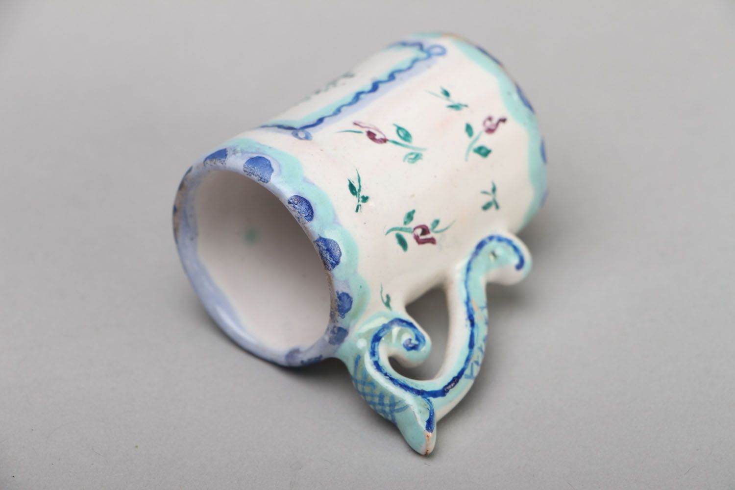 Tiny decorative ceramic cup for table or shelf decor photo 3