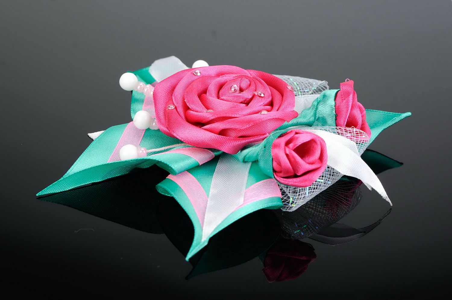 Rose basis made of fabric photo 1