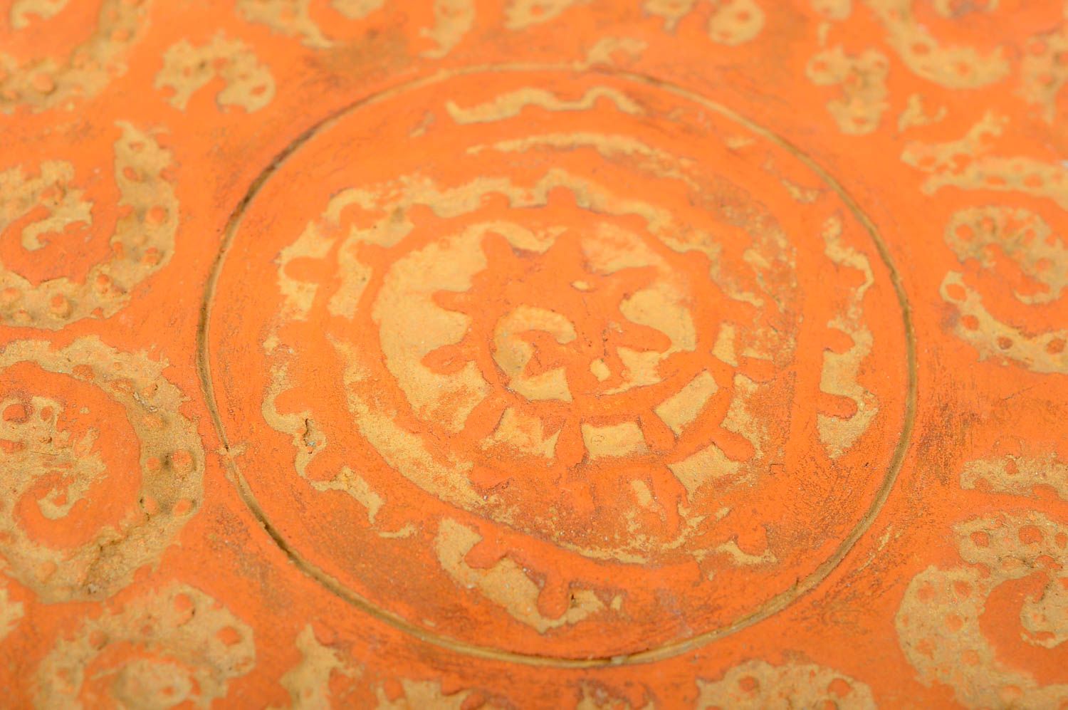 Керамическая тарелка хэнд мэйд глиняная посуда молочная керамика коричневая фото 5