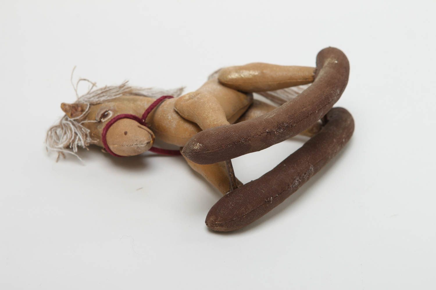 Игрушка ручной работы мягкая игрушка лошадка качалка из ткани авторская игрушка фото 4