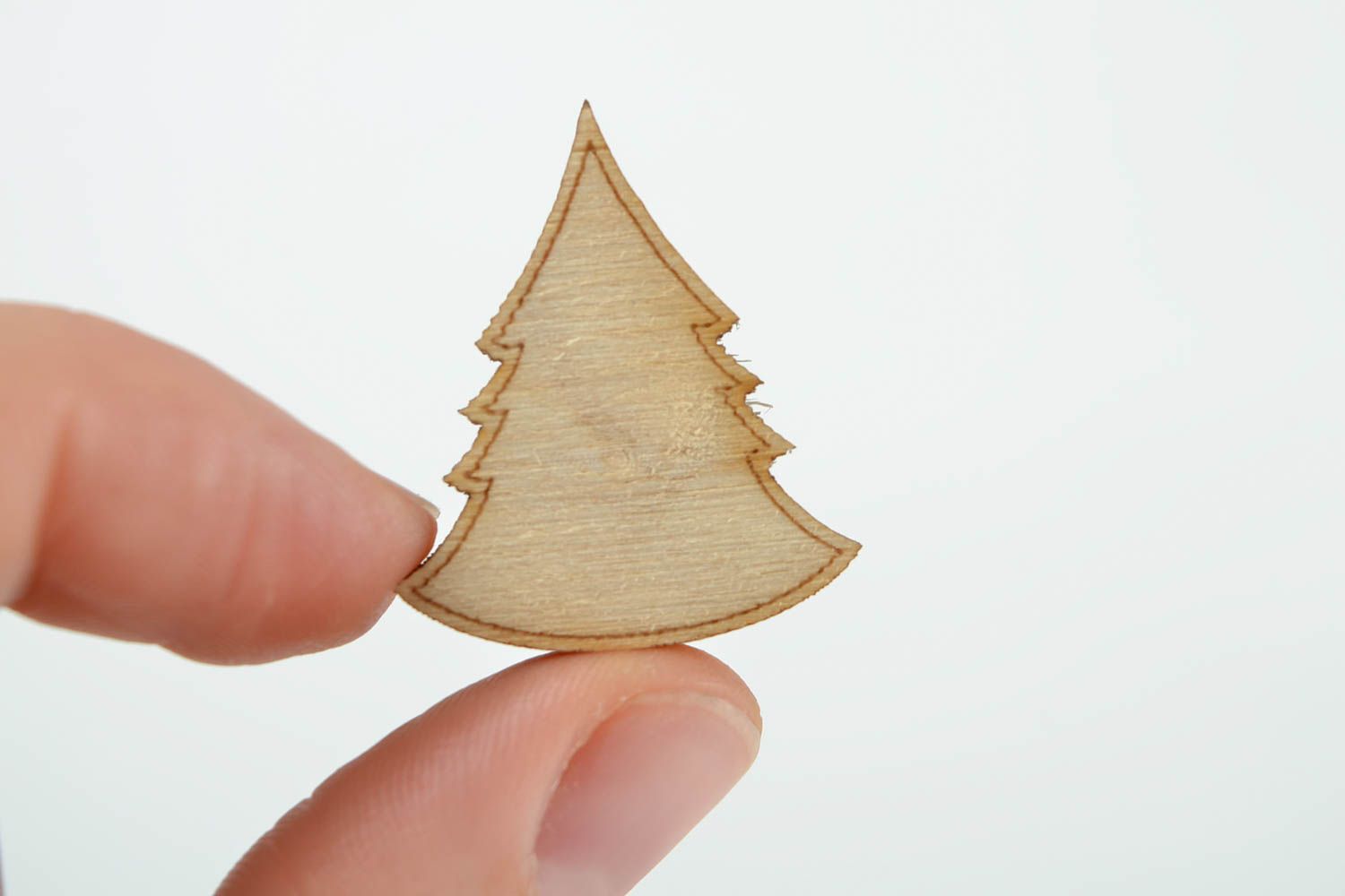 Handgemachte Figur zum Bemalen kleiner Tannenbaum Miniatur Figur Holz Rohling foto 2