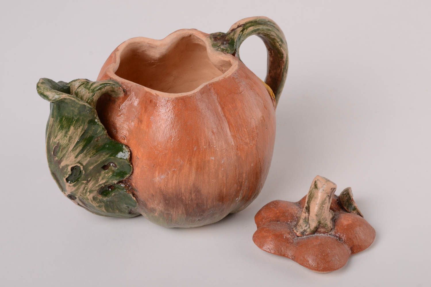 Unusual handmade clay teapot glazed ceramic teapot kitchen supplies home goods photo 3