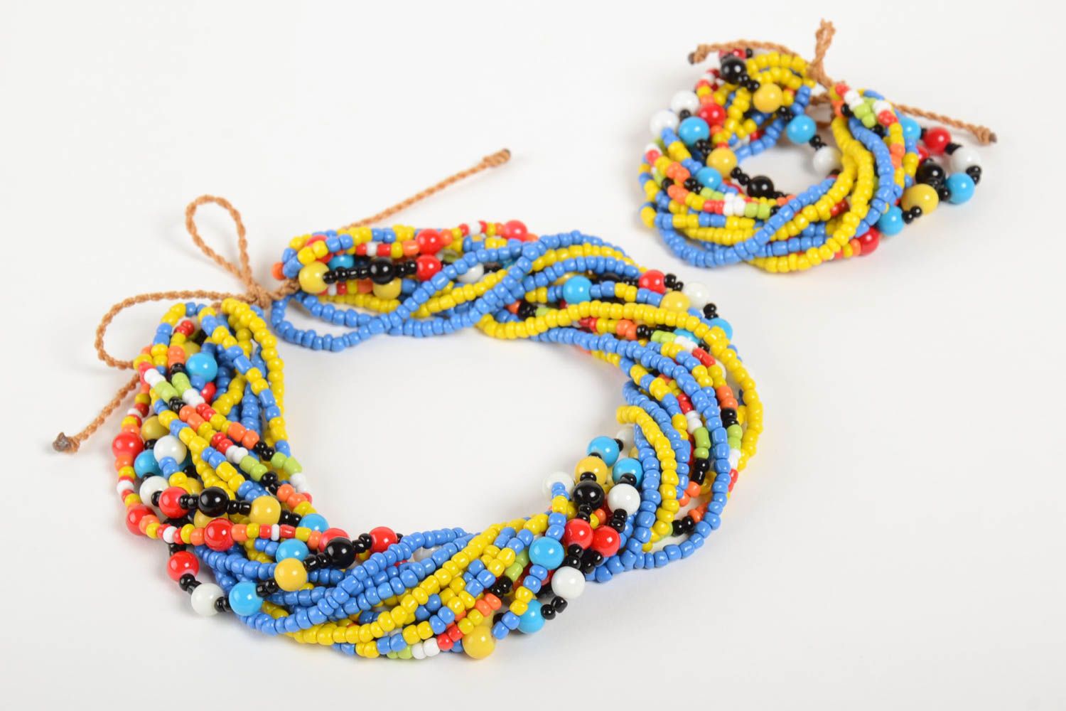 Parure bijoux Collier ethnique bracelet perles de rocaille Accessoires femme photo 2