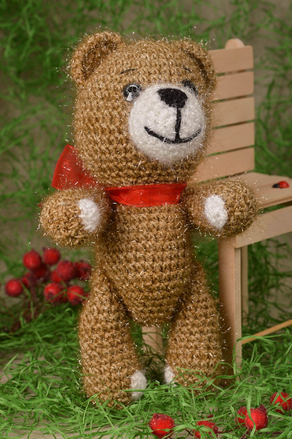 Peluche de animal oso hecho a mano juguete para niño regalo original foto 1