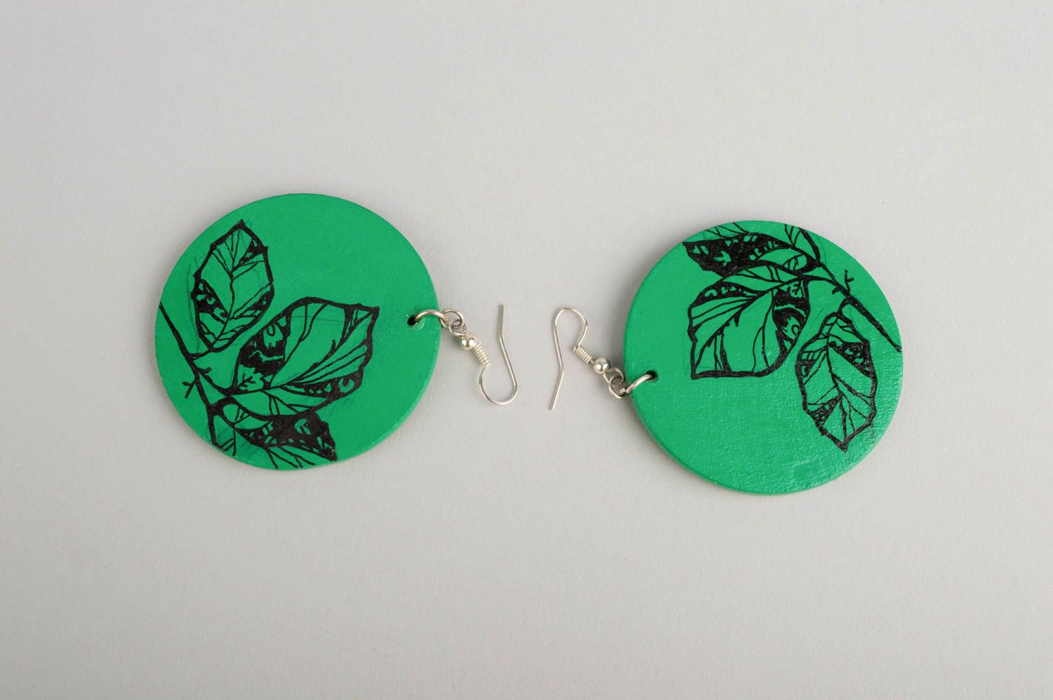 Accessoire für Frauen handgemachte Ohrringe Schmuck Ohrhänger grün modisch foto 4