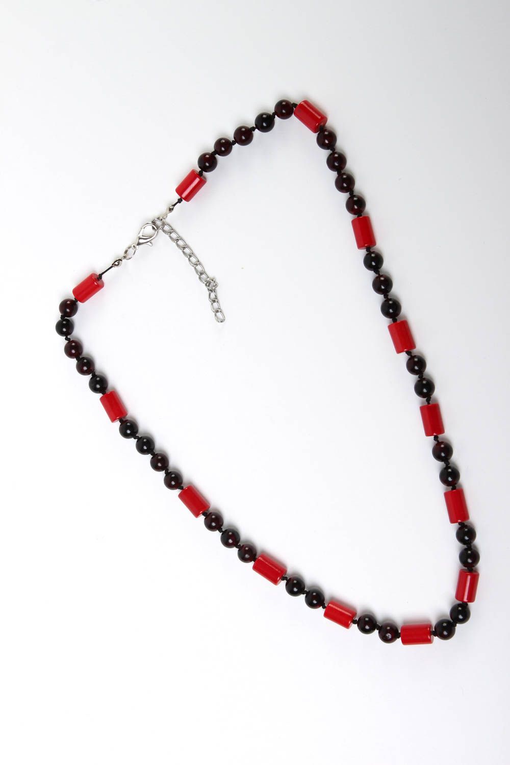 Perlen Schmuck handmade Frauen Halskette Geschenk für Frauen schwarz rot foto 2