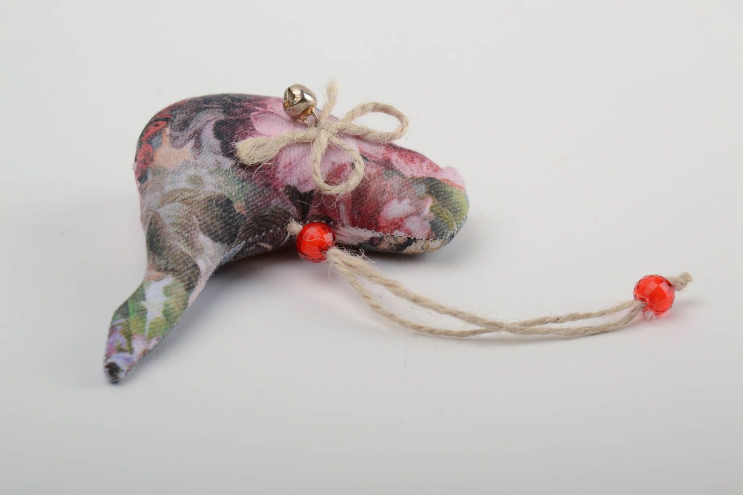 Beautiful handmade designer cotton fabric interior pendant toy bird with print photo 4