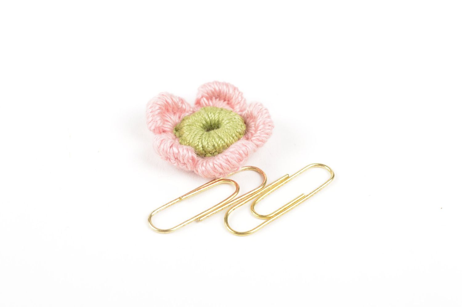 Handmade textile blank for brooch stylish cute fittings designer flower photo 5