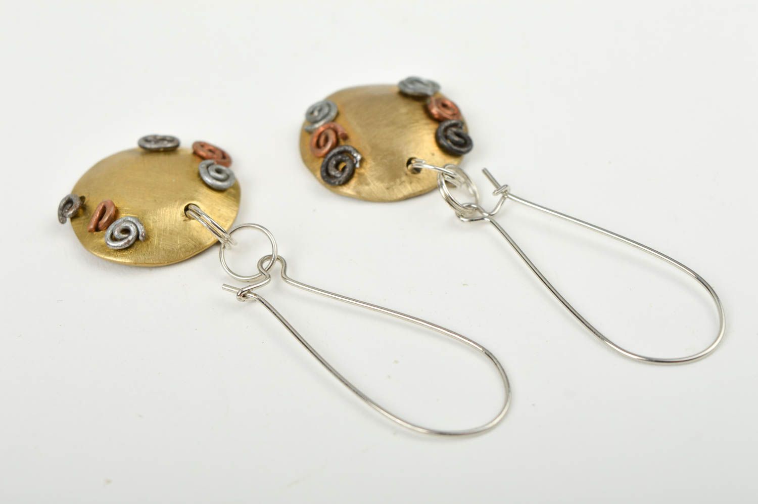 Handmade designer jewelry stylish metal earrings cute gift beautiful earrings photo 4