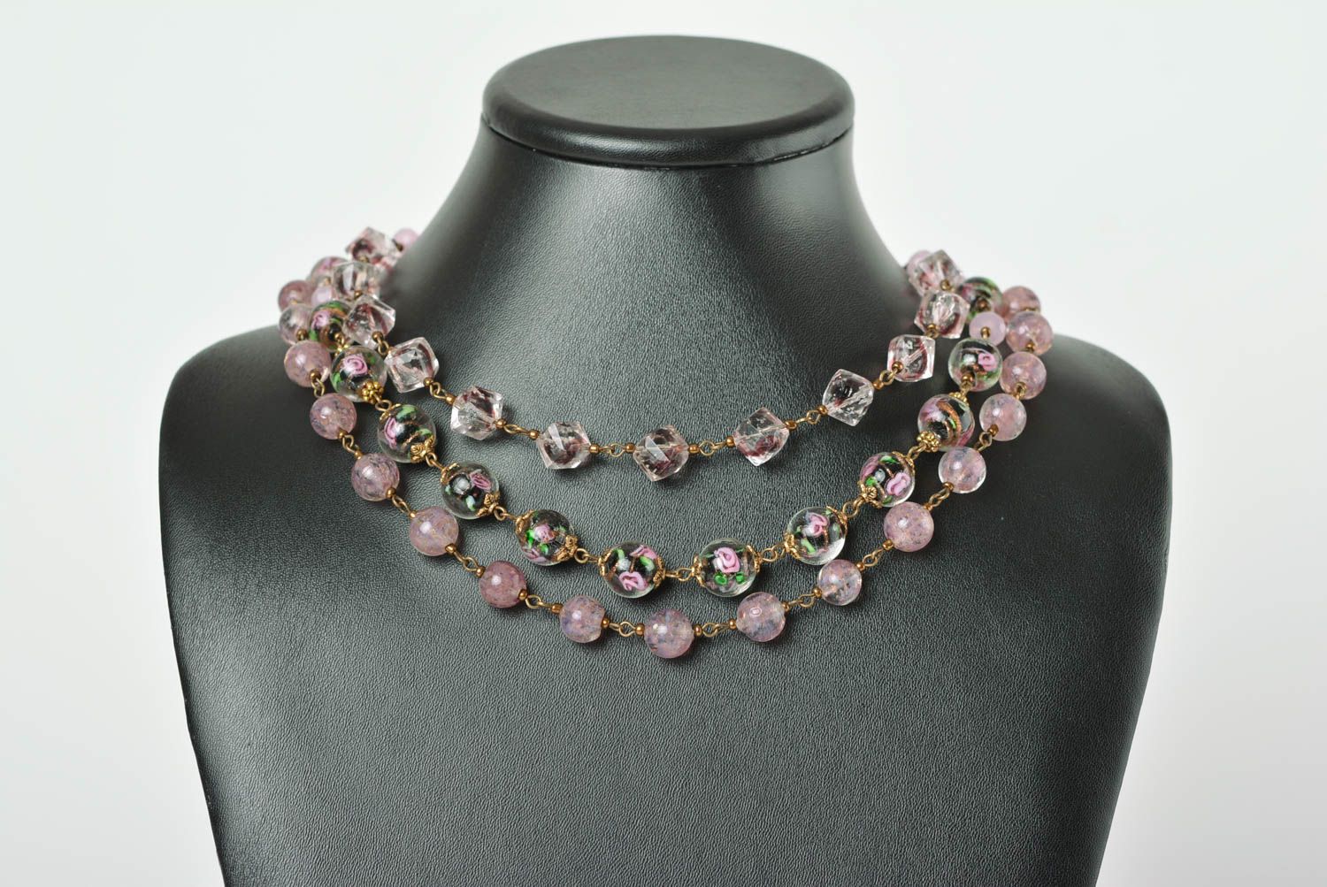 Handmade elegant designer necklace unusual beautiful necklace beaded jewelry photo 2