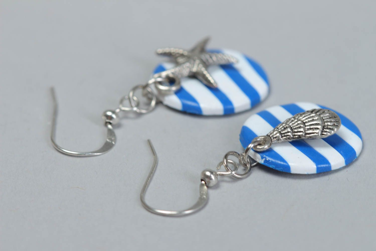 Modeschmuck Ohrringe handmade Geschenk Ideen exklusiver Modeschmuck blau weiß foto 4
