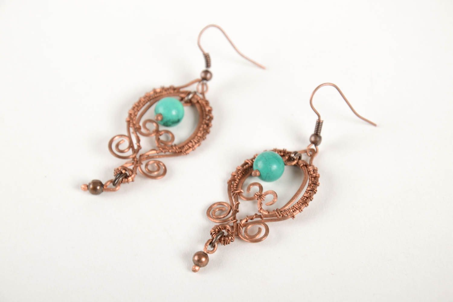Handmade beautiful festive earrings stylish earrings with charms vintage jewelry photo 5