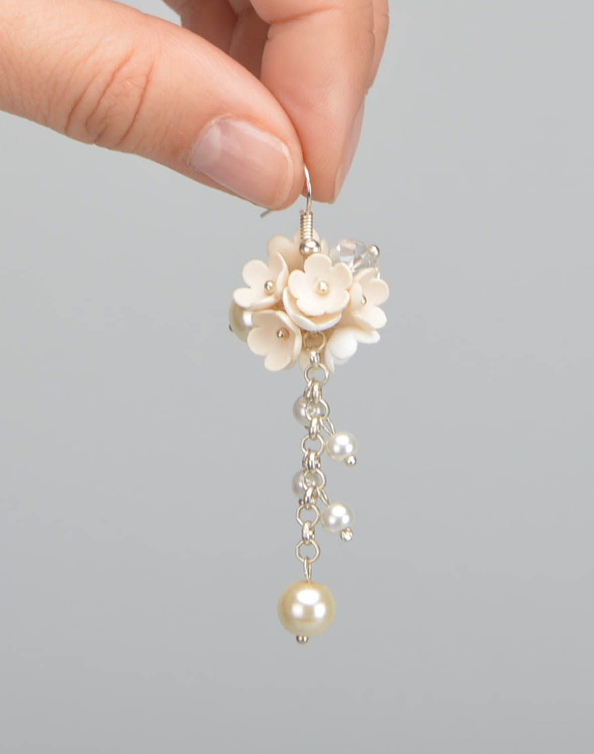 Boucles d'oreilles pendantes fleurs Bijoux fait main longues Cadeau pour femme photo 5