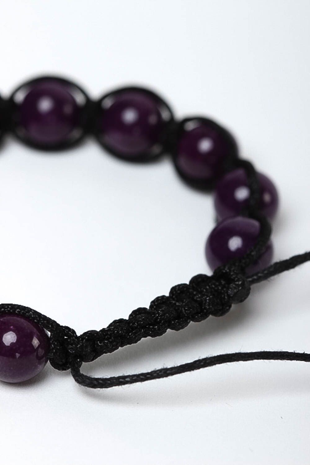 Bracelet violet Bijou fait main tressé perles charoïte cordon Cadeau femme photo 4
