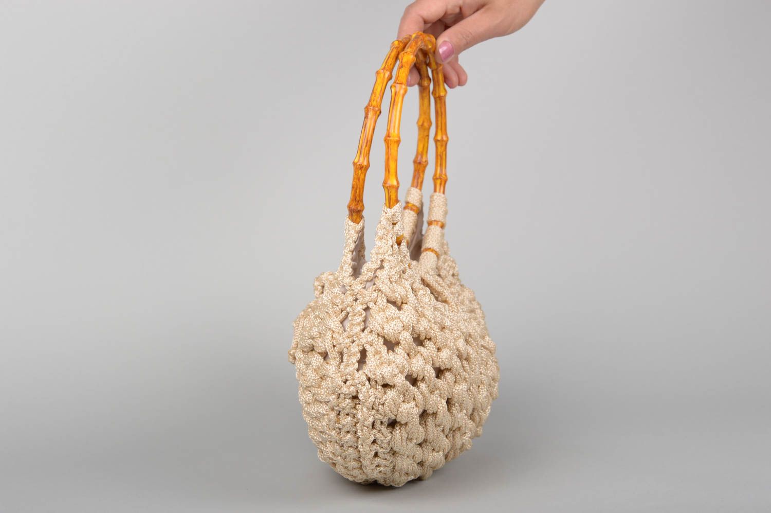 Unusual handmade woven macrame bag shoulder bag handbag design gifts for her photo 2