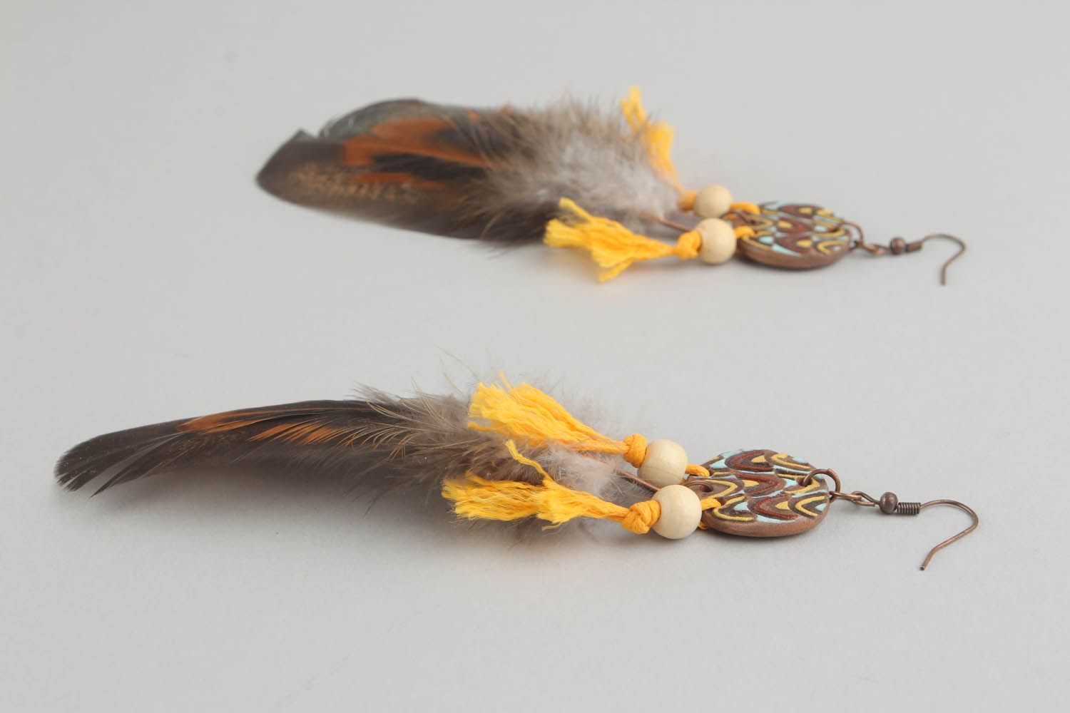 Earrings with feathers photo 3