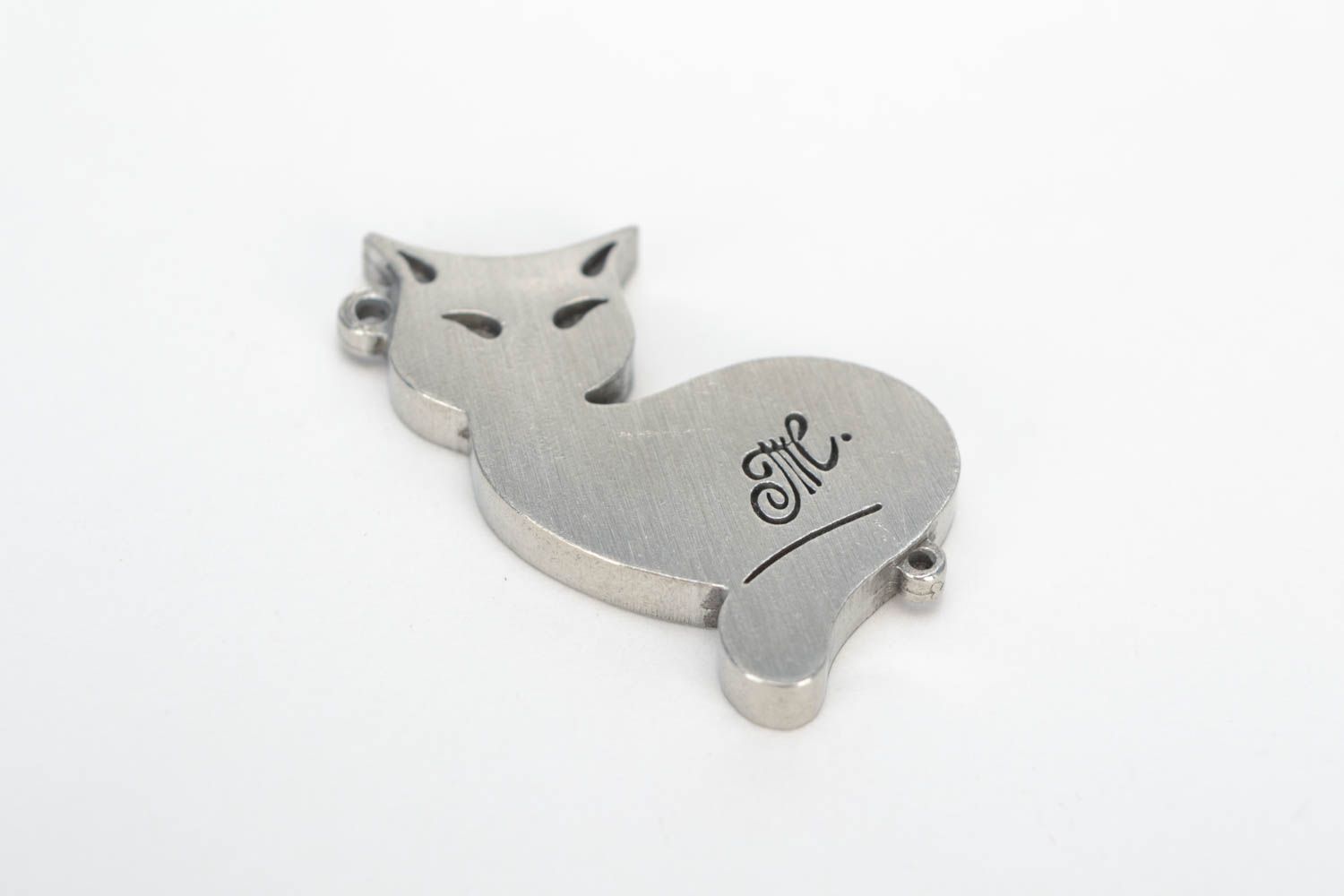 Support pour pendentif métallique chat fait main de créateur ébauche pour bijou photo 5