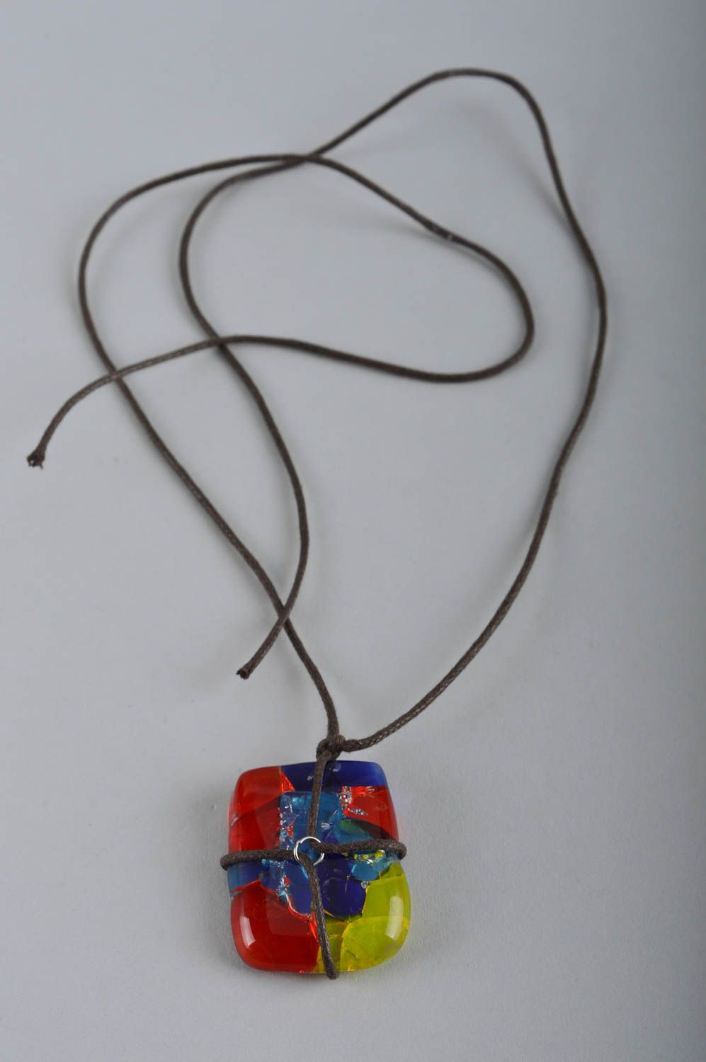 Handmade cute neck pendant unusual glass jewelry female elegant pendant photo 2