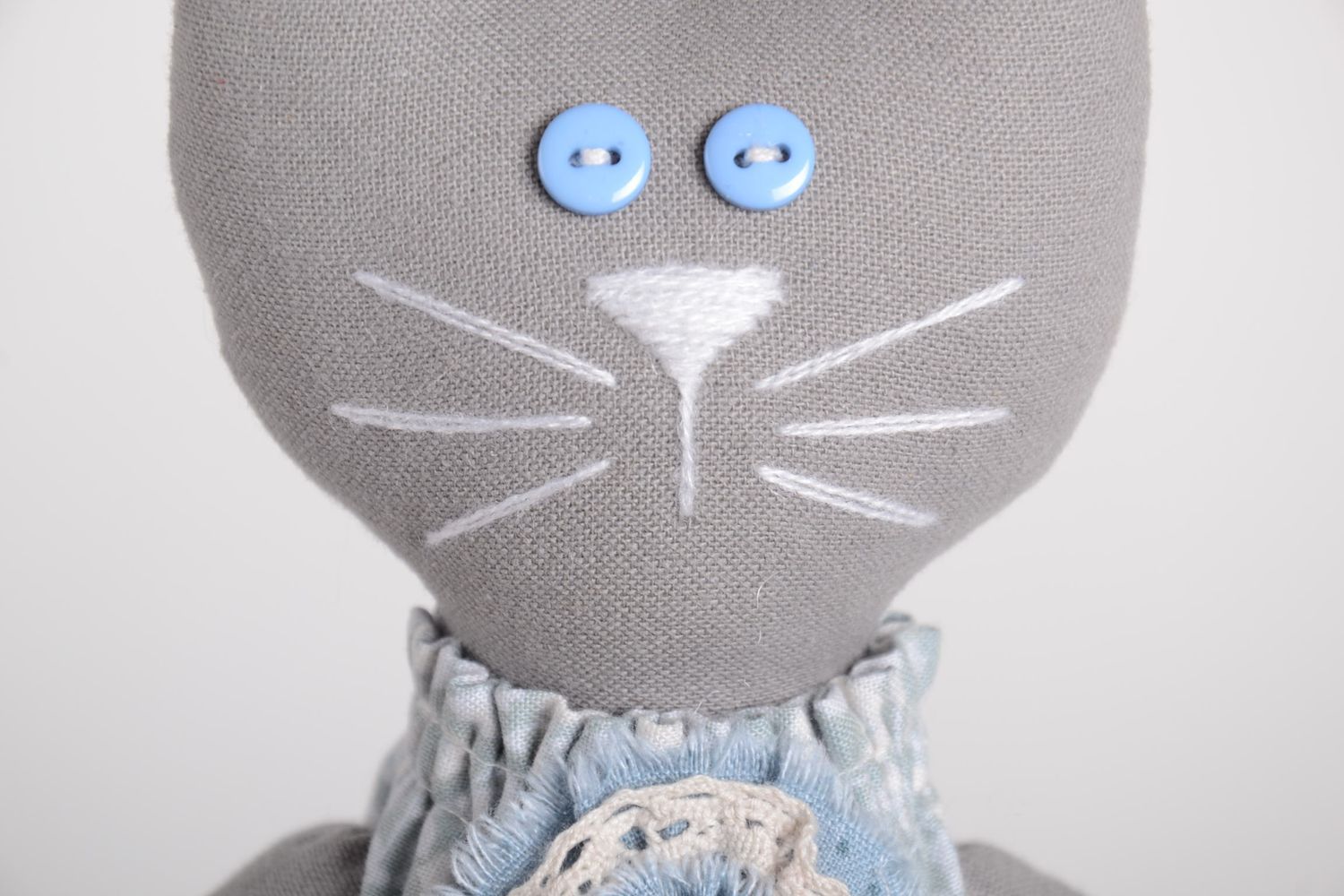 Игрушка кошка ручной работы детская игрушка дизайнерская мягкая игрушка фото 3