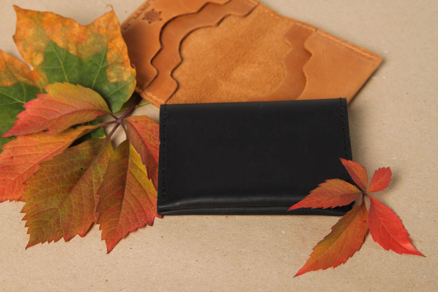 Unusual handmade business card holder leather card holder stylish cardholder photo 1