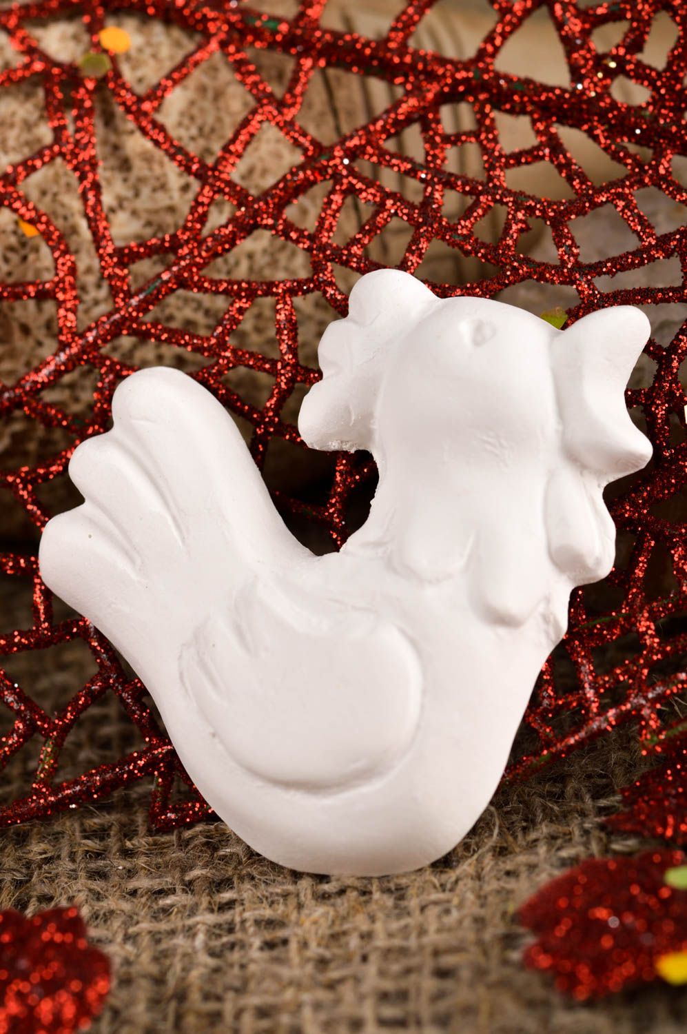 Figurine à peindre Décoration en plâtre fait main oiseau Déco maison cadeau photo 1