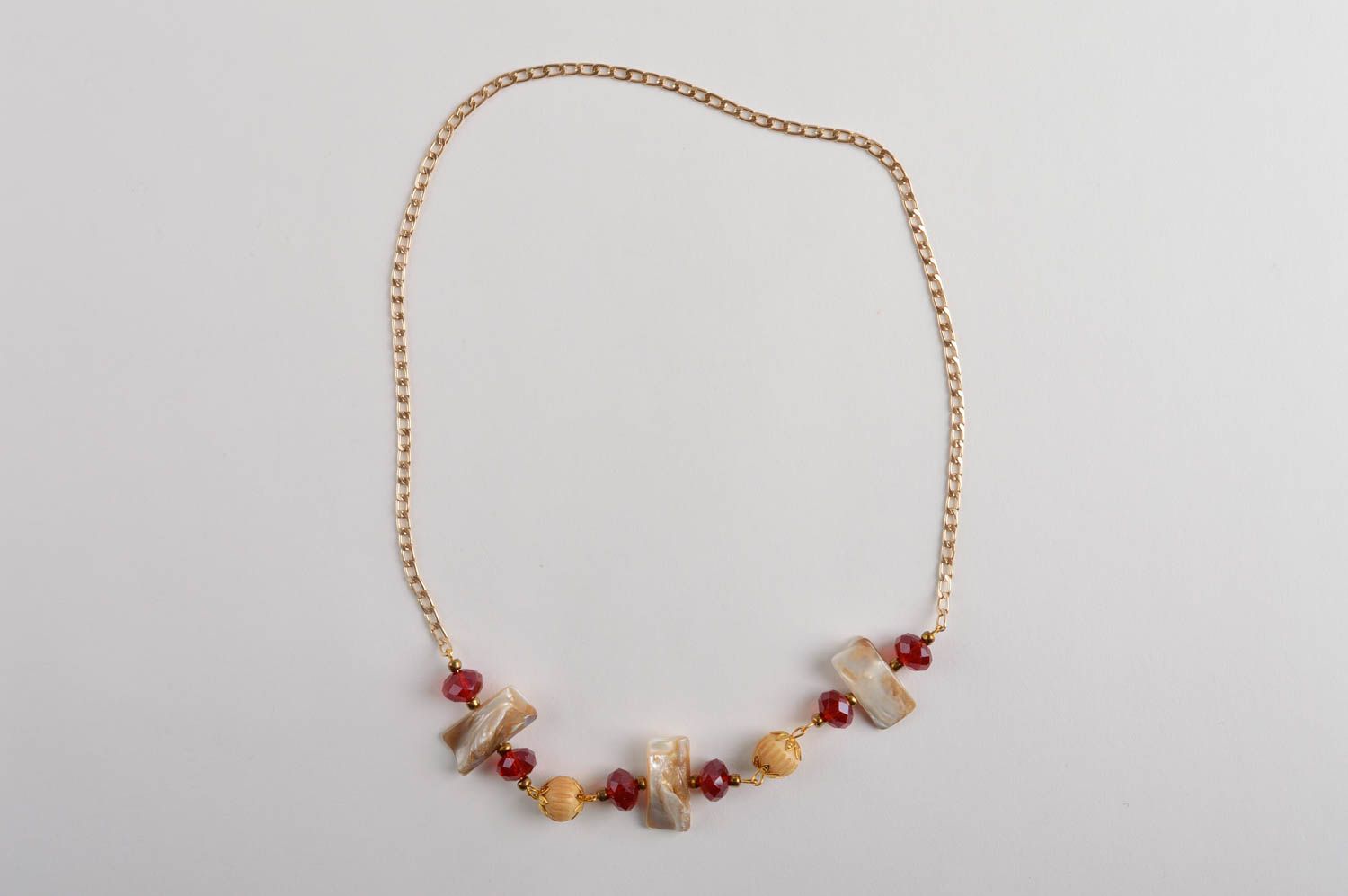 Halskette aus Stein handgemachter Damen Modeschmuck schickes Geschenk für Frau foto 2