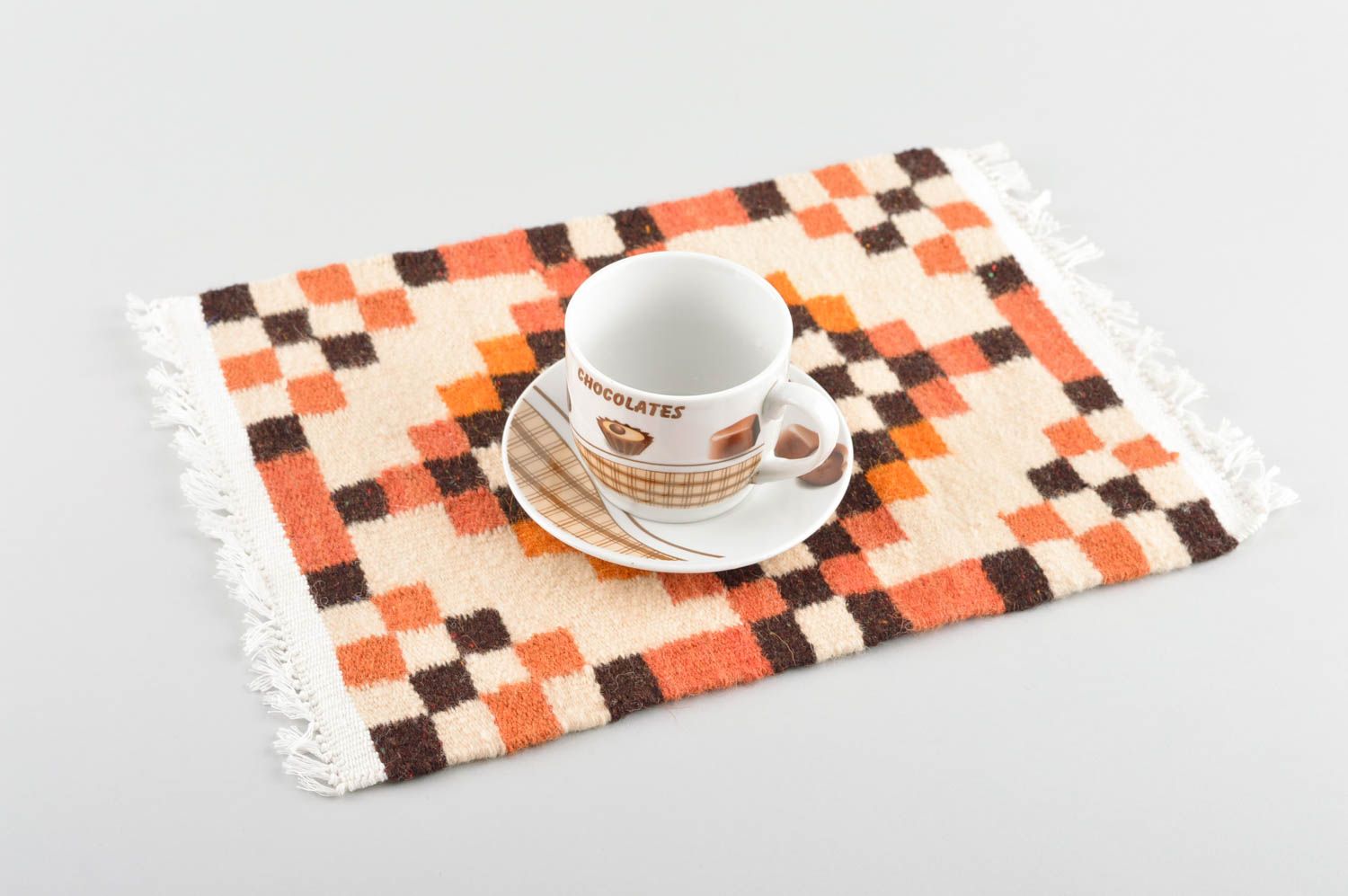 Mantel camino hecho a mano de algodón decoración de mesa textil para el hogar foto 1