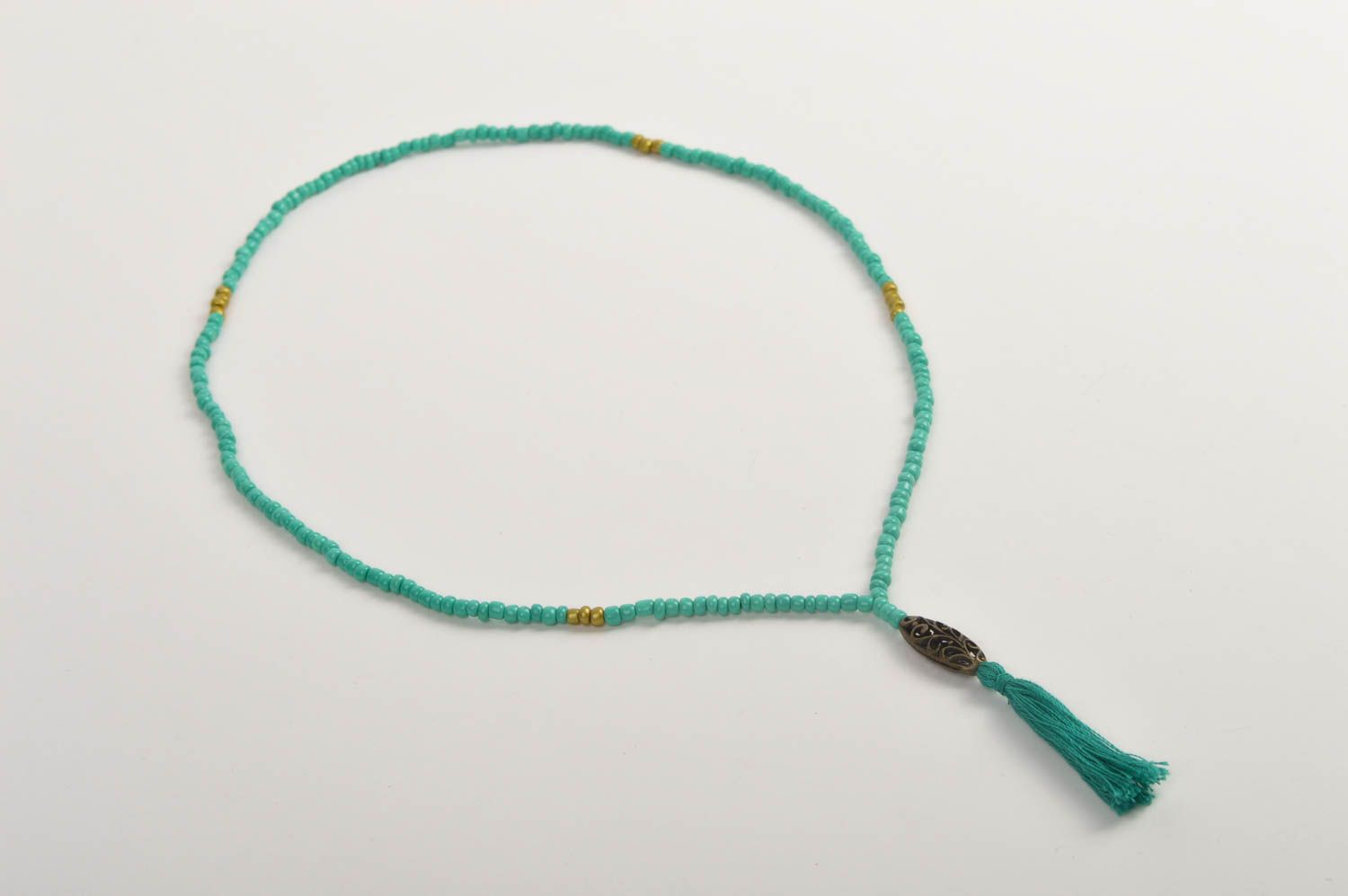 Handgemachter Halsketten Anhänger in Blau Mode Accessoire Geschenk für Mädchen foto 4