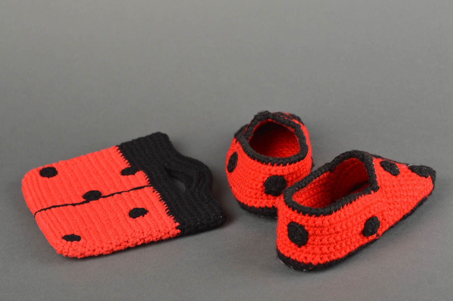 Handmade cute crocheted footwear unusual stylish kids bag designer girls present photo 4