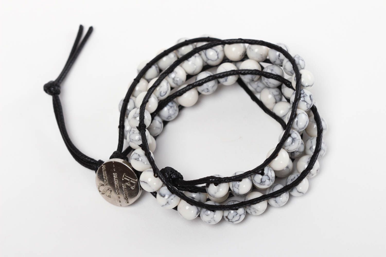 White agate bracelet handmade jewelry with natural stones stylish bracelet photo 2