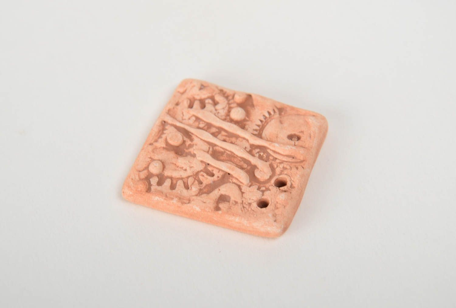 Square flat ceramic jewelry finding for painting and necklace or pendant making photo 4