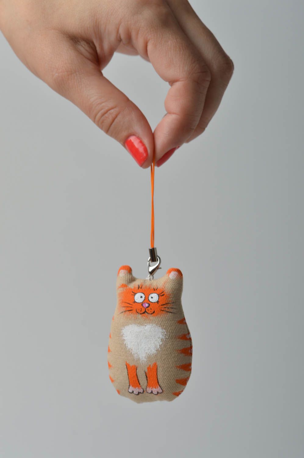 Stylish handmade soft keychain fabric keychain toy cat bag charm gift ideas photo 2