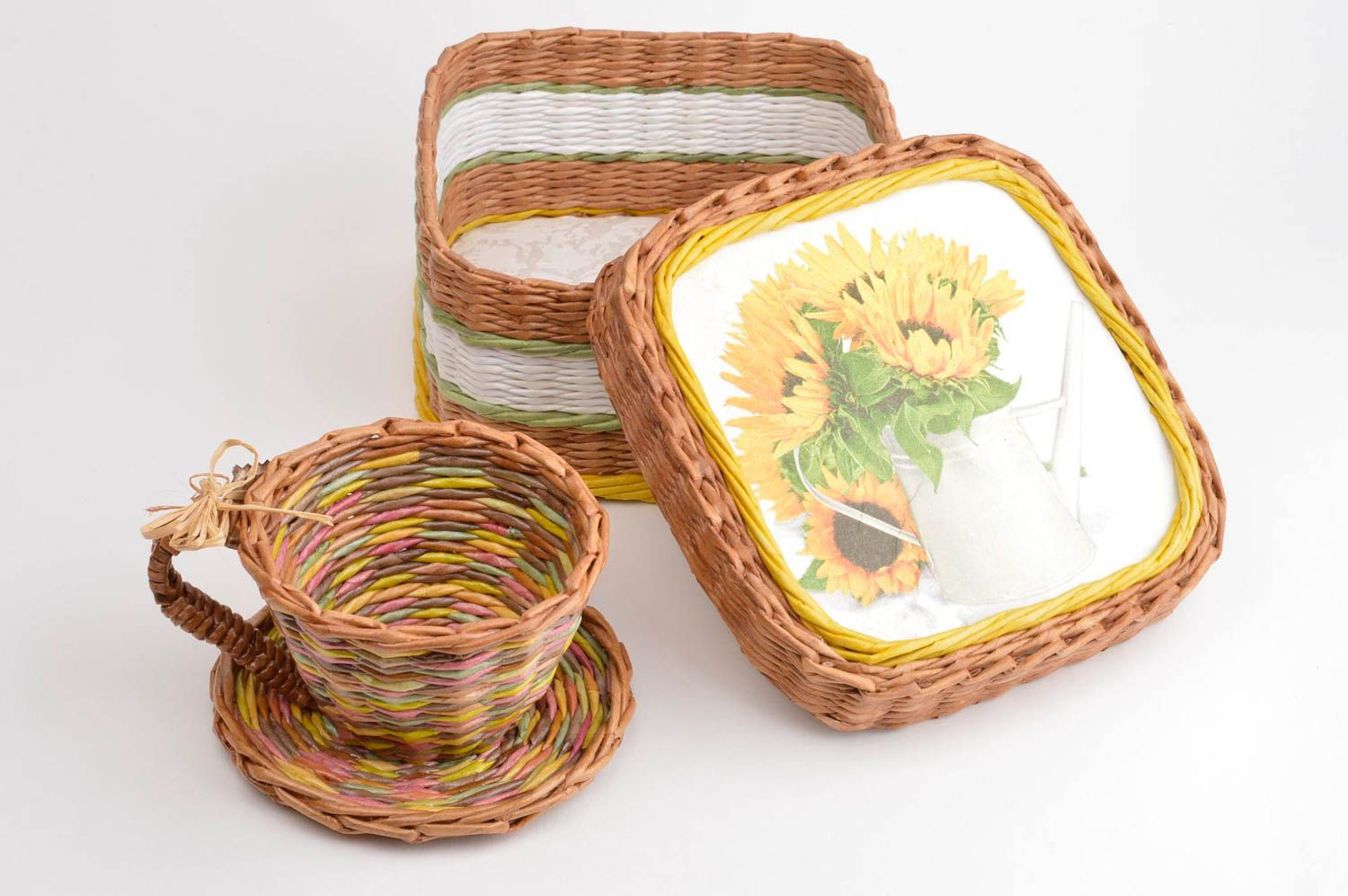 Deko aus Naturmaterialien handmade Korb Aufbewahrung tolles Geschenk für Frau foto 3