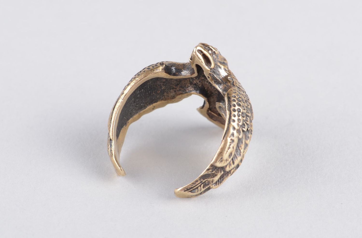 Мужское кольцо ручной работы красивое кольцо мужской аксессуар красивый Сокол фото 3