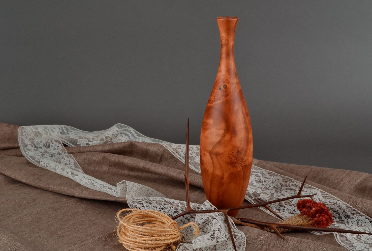 12 inches maple wood handmade vase décor 0,93 lb photo 1