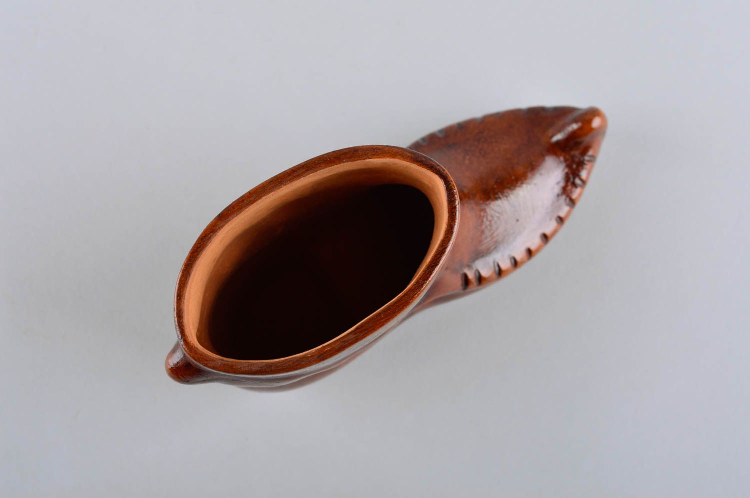 8 oz decorative boot shape ceramic brown vessel for home décor 0,5 lb photo 5