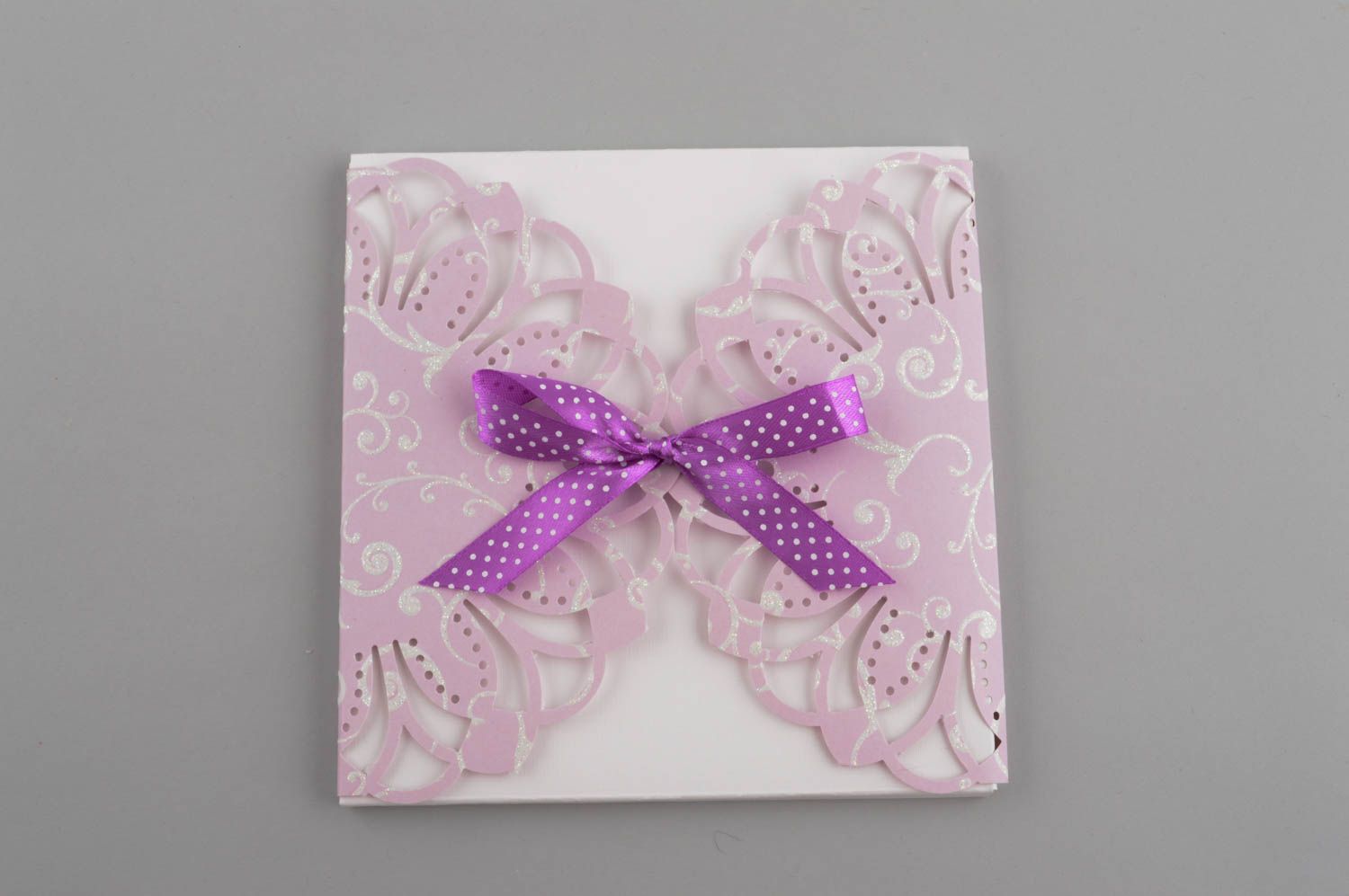 Enveloppe cadeau papier design Enveloppe fait main blanc violet Idée cadeau photo 4