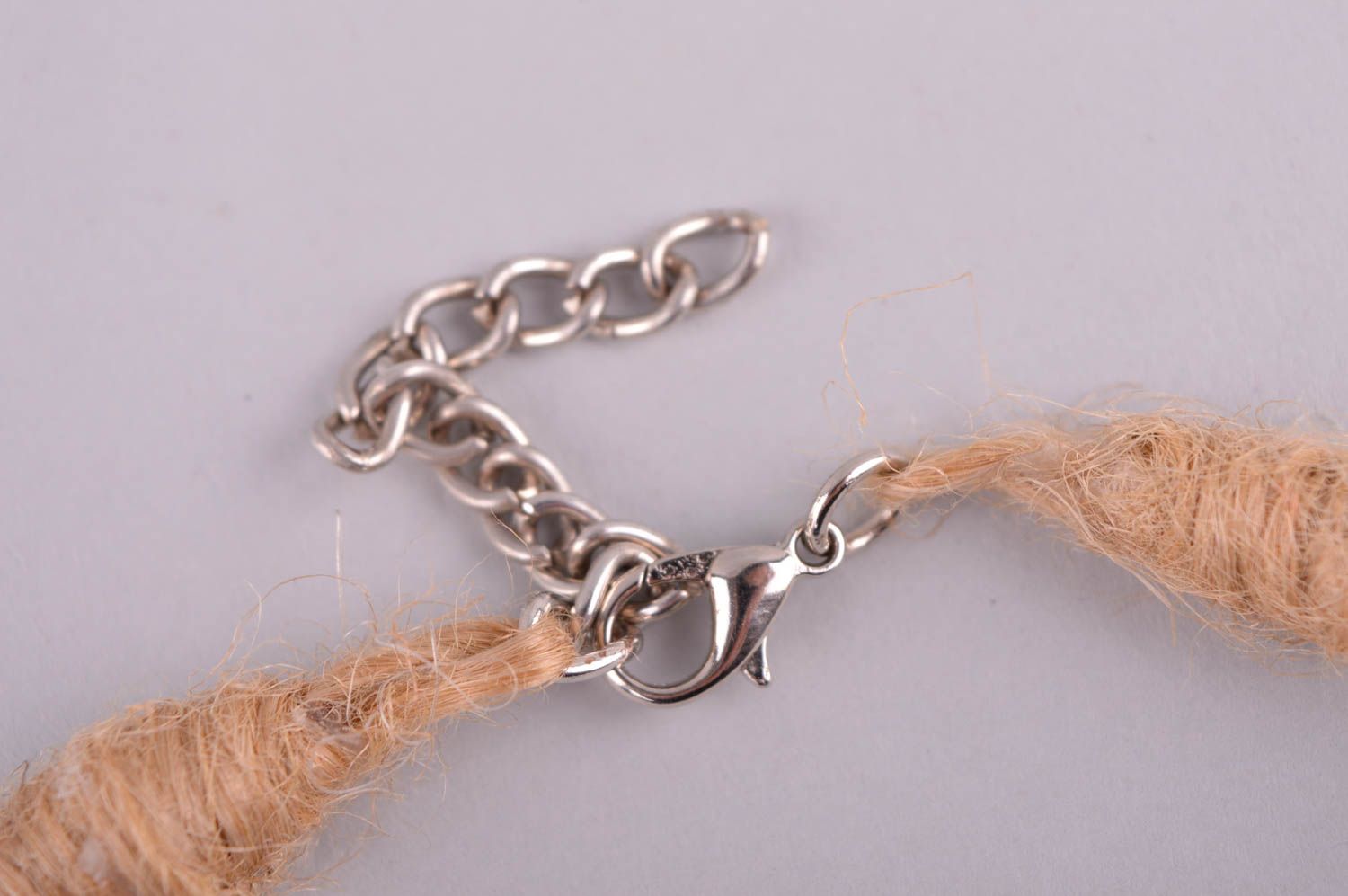 Unusual handmade gemstone necklace leather necklace textile necklace gift ideas photo 4