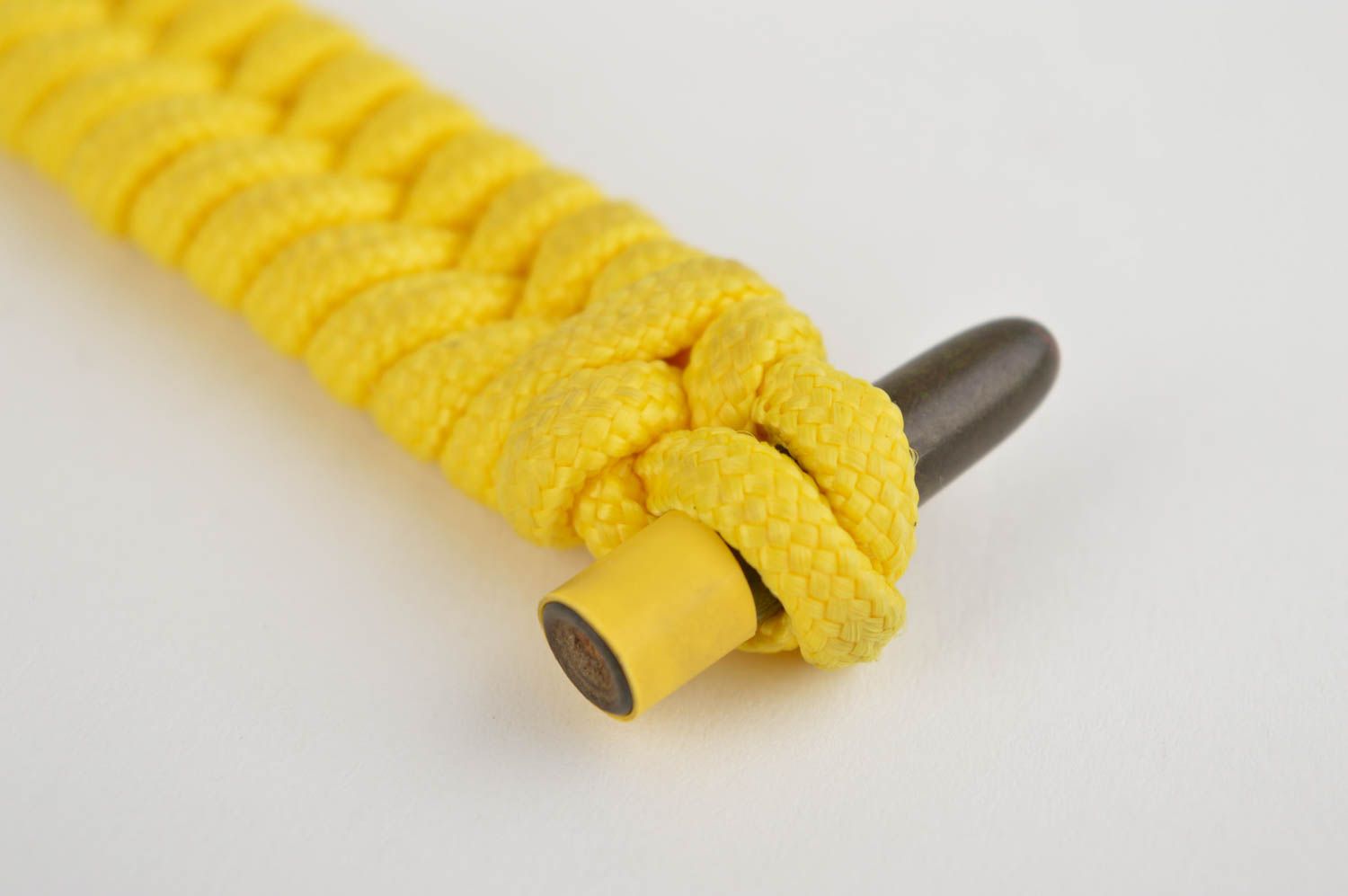 Bracelet paracorde Bijou fait main tressé jaune Accessoire original pour homme photo 5
