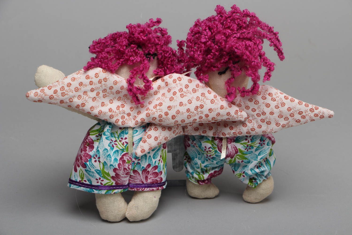Handmade soft toys Angels with Curly Hair photo 3