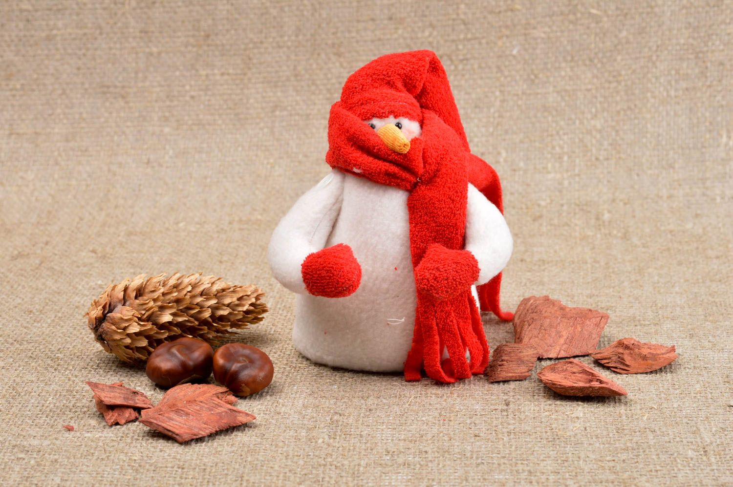 Игрушка Снеговик ручной работы детская игрушка красивая мягкая игрушка для детей фото 1