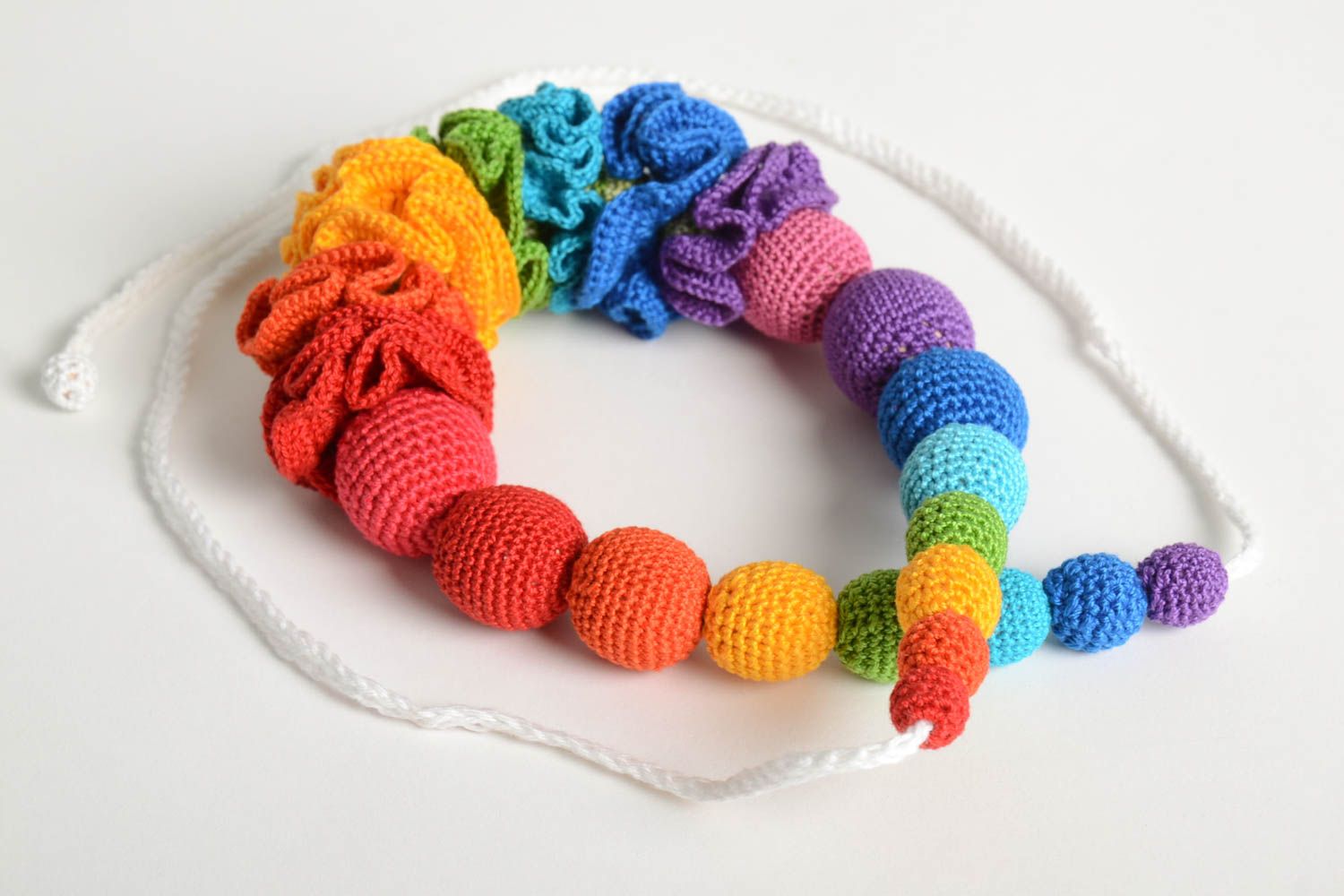 Bright handmade crochet ball necklace babywearing necklace designs gift ideas photo 5