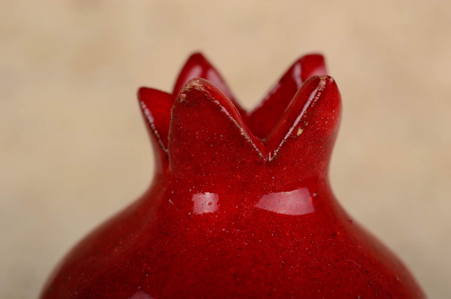 3 inches ceramic vase in the shape of red hot pomegranate 0,12 lb photo 3