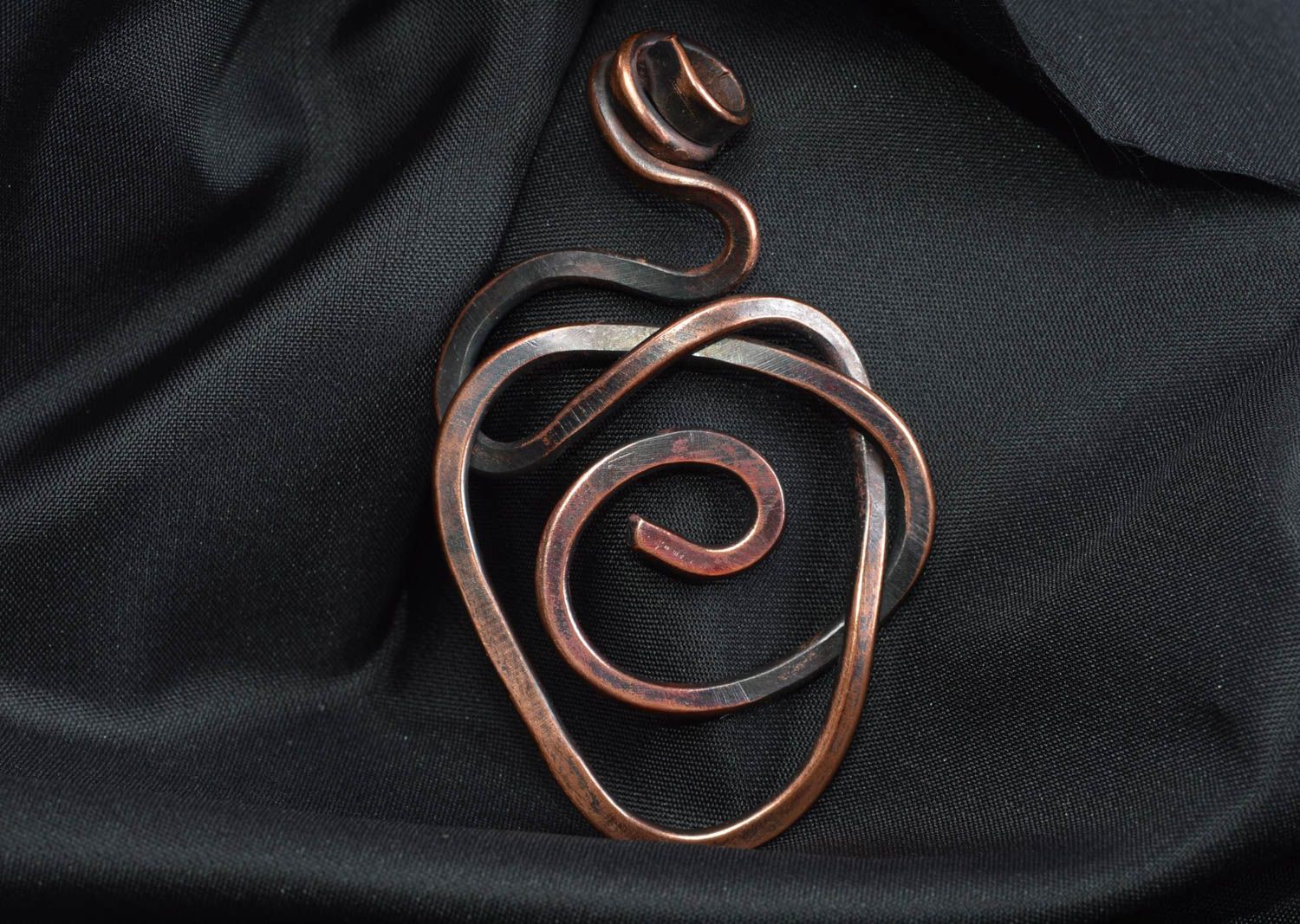 Copper handmade designer pendant unusual accessory stylish beautiful jewelry photo 1