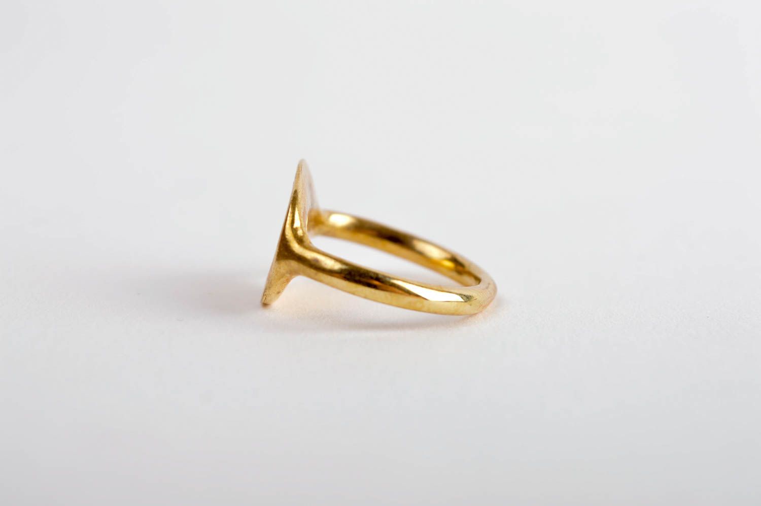 Handmade brass ring metal accessories metal jewelry stylish massive ring photo 3