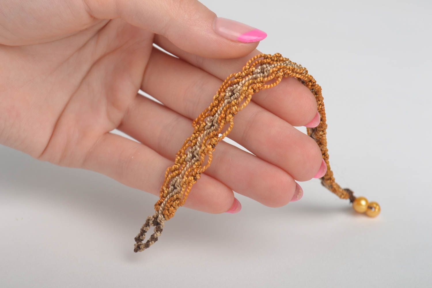 Модный браслет ручной работы тонкий браслет из ниток плетеный браслет макраме фото 4
