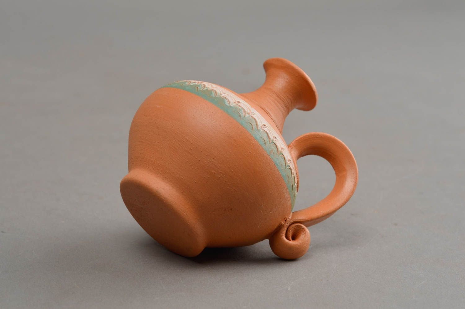 Vase miniature en céramique décoratif brun peint fait main cadeau original photo 4