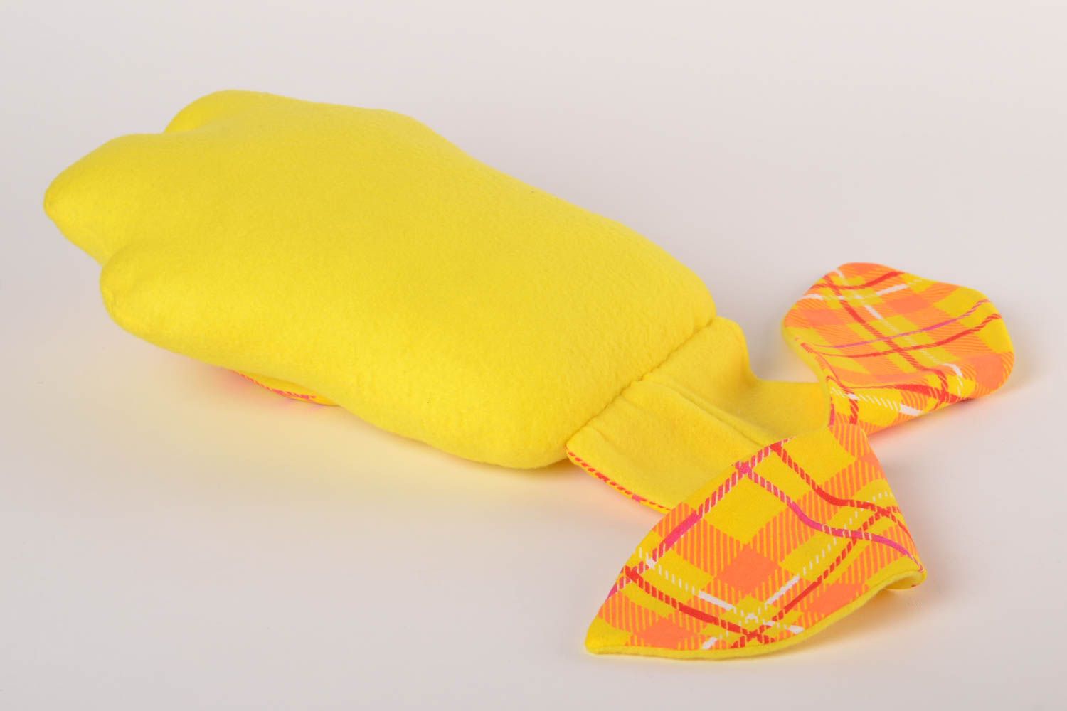 Детская игрушка handmade игрушка из флиса мягкая игрушка заяц спящий желтый фото 4