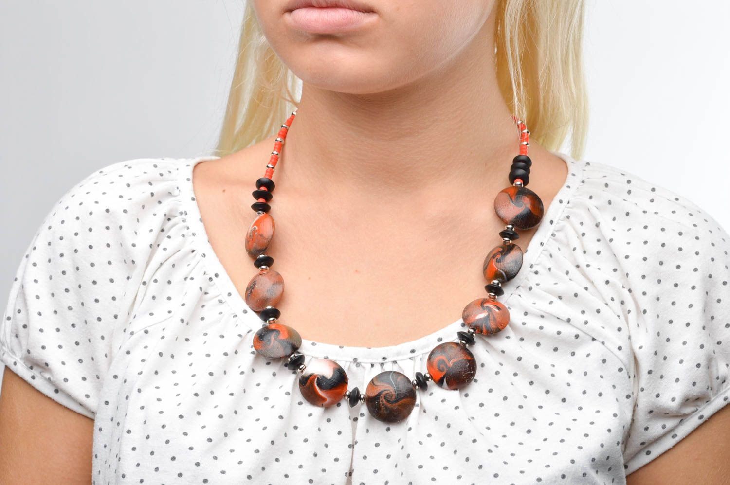 Unusual handmade plastic necklace bead necklace ideas accessories for girls photo 4