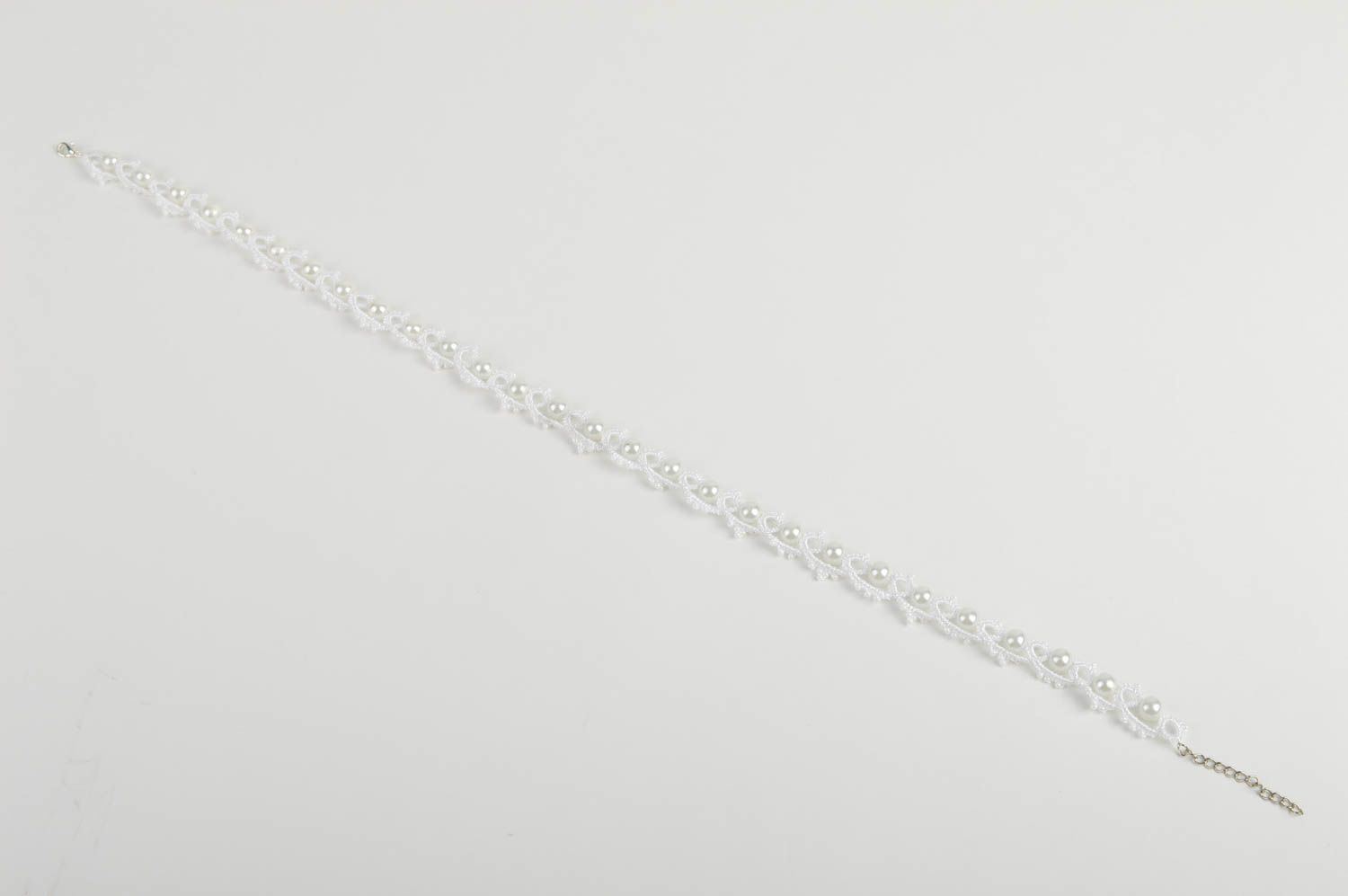 Ожерелье из бисера ручной работы кружевное колье фриволите колье из бисера фото 2